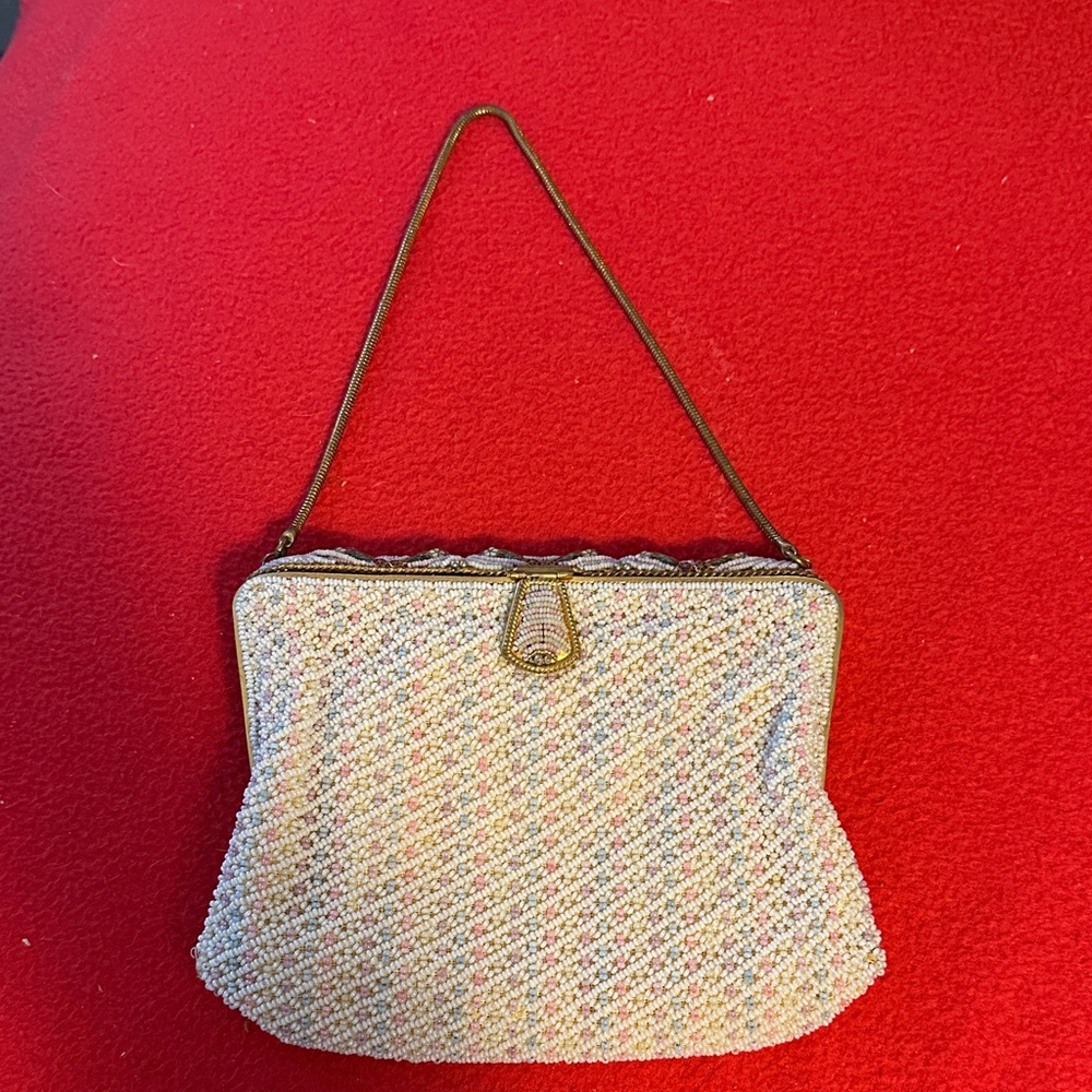 Elegant Beaded Evening Bag - Gold